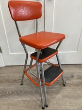Vintage Cosco Yellow Kitchen Step Stool Chair
