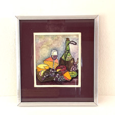 Original Impressionist Still Life Oil Painting of Wine, Glasses & Decanter, Signed, Gold Frame — listing 2
