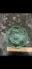 Green Uranium Depression Glass Creamer, Federal Glass "Georgian Lovebirds" / Cameo-Style Pattern — listing 4