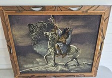 Vintage Velvet Painting of Native American Chief in Feather Headdress — listing 2