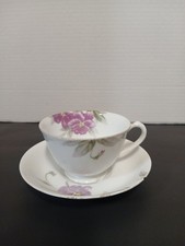 Vintage Hand-Painted Violets Footed Teacup and Saucer, Made in Japan — listing 6
