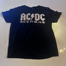 AC/DC Logo Graphic Band T-Shirt, Black Mineral Wash, Size L — listing 6