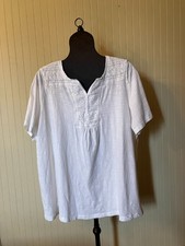 Catherines Women's Cream Floral Lace Tunic Top with Fringe Hem, Size 0X, NWT — listing 5
