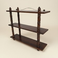 Vintage Pine Display Cabinet / Wall Unit with Glass-Door Hutch, Drop-Front Desk Section and Lower Cupboards — listing 5