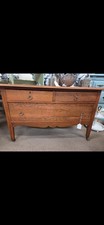 Antique Oak 3-Drawer Chest of Drawers with Painted Teal Frame