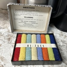 Vintage Hi-Jacs Terry Cloth Coasters, Complete Boxed Set with Original Lid — listing 2