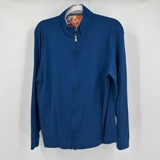 Robert Graham X Active Fit Full-Zip Track Jacket, Men's Large, Blue