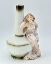 Antique Bisque Porcelain Figural Spill Vase with Cherub/Child Figure — listing 4