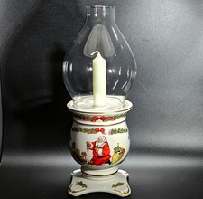 Santa candle holders Pair of Red Glass Santa Claus Hurricane Candle Holders — listing 5