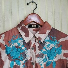 Lucky & Blessed Boyfriend Jeans with Embroidered Steer Skull & Floral Design, Size 12 — listing 6