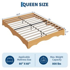 Handmade Wood Platform Bed Frame with Dowel-Pin Joinery, Twin/Full Size — listing 6