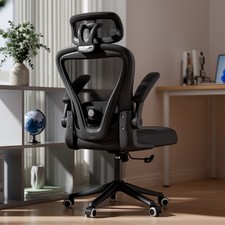 Mesh-Back Office Task Chair with White Frame and Blue Upholstery