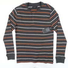 Junk Food Clothing Men's Black Henley Long Sleeve Shirt, Size L — listing 5