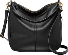 Fossil Long Live Vintage Pebbled Leather Hobo Shoulder Bag, Burgundy — listing 2