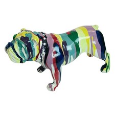 Colorful Pop Art English Bulldog Portrait on Canvas, Signed S. Wall — listing 4