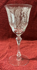 Vintage Stemmed Water Goblet with Pink Rose Floral Decal — listing 5