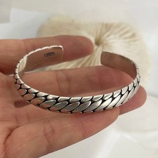 Sterling Silver Twisted Rope Bangle Bracelet, Mexico — listing 6