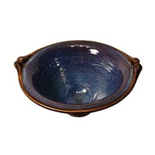 Studio Pottery Bowl with Light Blue Glaze and Incised Artist Signature — listing 3