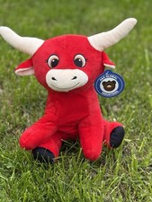 Red Bull/Ox Plush Toy with White Horns and Black Face — listing 6