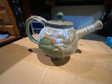 Studio Art Pottery Crackle-Glaze Teapot with Matching Underplate/Tray — listing 3