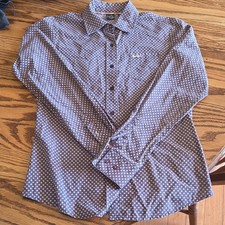 Cruel Girl Western Women's Cold Shoulder Denim Snap Shirt with Chevron Embroidery, Size Medium, Blue