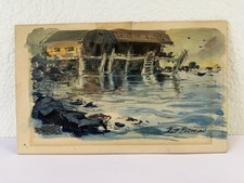 Original Impressionist Coastal Landscape Oil Painting, Signed Maury Hasseltine, Gilt Framed