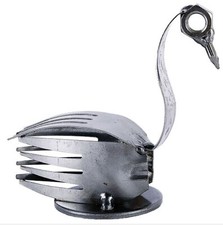 Figural Swan Miniature Metal Figurine with Textured Wings — listing 4