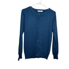 Grace Karin Women's Blue Waffle-Knit Collared Button Cardigan Sweater, Size XL — listing 3