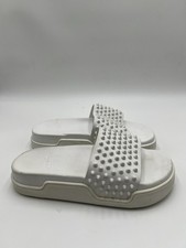 Christian Louboutin Pool Fun Donna Spike White Leather Slide Sandals — listing 2