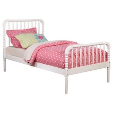 Vintage Solid Pine Twin Size Spindle Headboard with Metal Bed Frame Rails — listing 3