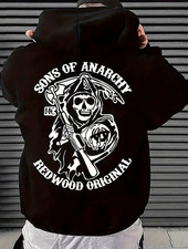 Sons of Anarchy Reaper Full-Zip Hoodie, Black, Size XL — listing 2