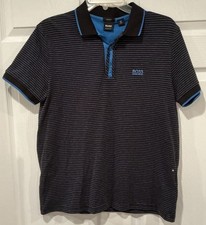 Hugo Boss Men's Black Piqué Cotton Polo Shirt with Contrast Tipping — listing 4