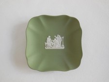 Wedgwood Sage Green Jasperware 4.5" Miniature Plate with Neoclassical Relief — listing 4