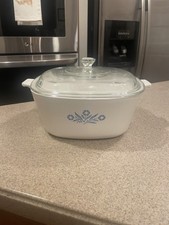 Vintage CorningWare Cornflower Blue 2 Qt Casserole Dish (A-2-B) with Pyrex Lid — listing 5