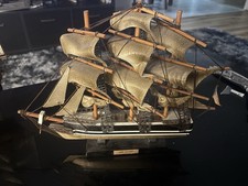 Pair of Handmade Wooden Sailing Ship Models — listing 4