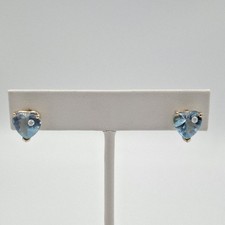 Clyde Duneier 14K Yellow Gold Pear-Cut Blue Topaz and Diamond Ring, Size 7.75 — listing 2