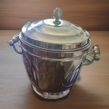 Sheffield Silver Co. Silverplate Ice Bucket with Black Wood Finial Lid