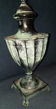 Vintage Stiffel-Style Cream Enamel and Brass Urn Table Lamp with Bell Shade — listing 3