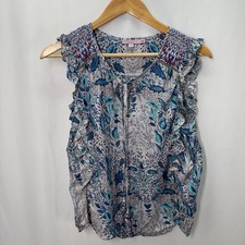 Calypso St. Barth Rust Cotton Pintuck Button-Front Blouse, Size M — listing 4