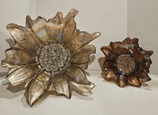 Iridescent Carnival Glass Sunflower / Daisy Petal Bowls, Set of 3 — listing 4