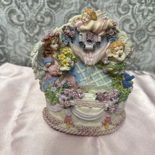 Cast Resin Cherub Tabletop Fountain with Shell Basin and Putti Figures — listing 3