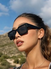Black Square/Wayfarer-Style Sunglasses
