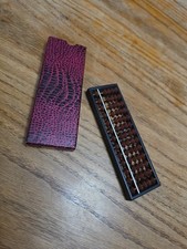 Vintage Japanese Soroban (1/4 Bead Abacus) with Gilt-Decorated Beam