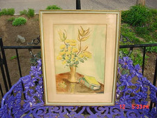 Signed Watercolor Painting Signature 'Patt 77' Framed