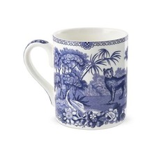 Mid-Century Blue & White Partial Tea Set - Teapot with Bamboo Handle, 4 Cups, Creamer & 2 Footed Compotes — listing 4
