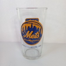 Vintage New York Mets Drinking Glass Set with 1969 World Champions Logo, Set of 6 in Original Box — listing 2