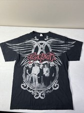 Aerosmith Winged Guitar Graphic Band T-Shirt, Bleach-Splatter Tie-Dye, Size L (Tultex 202) — listing 2