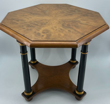 Baker Furniture Two-Tier Round Mahogany Side Table with Caned Lower Shelf — listing 5