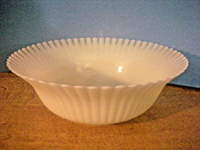 MacBeth-Evans Monax White Opalescent Milk Glass Serving Bowl with Scalloped Rim — listing 4