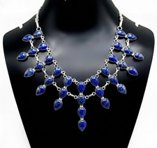 Sterling Silver Filigree Dangle Earrings with Lapis Lazuli / Blue Inlay 925 / Sterling — listing 2